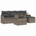 Tuinbankenset 6 st Grijs [Synthetisch]: Polyrattan