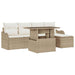 Tuinbankenset met kussen 6 pcs Beige Polyrattan