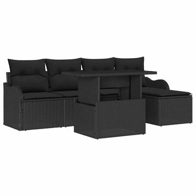 Tuinbankenset 6 st Zwart [Synthetisch]: Polyrattan