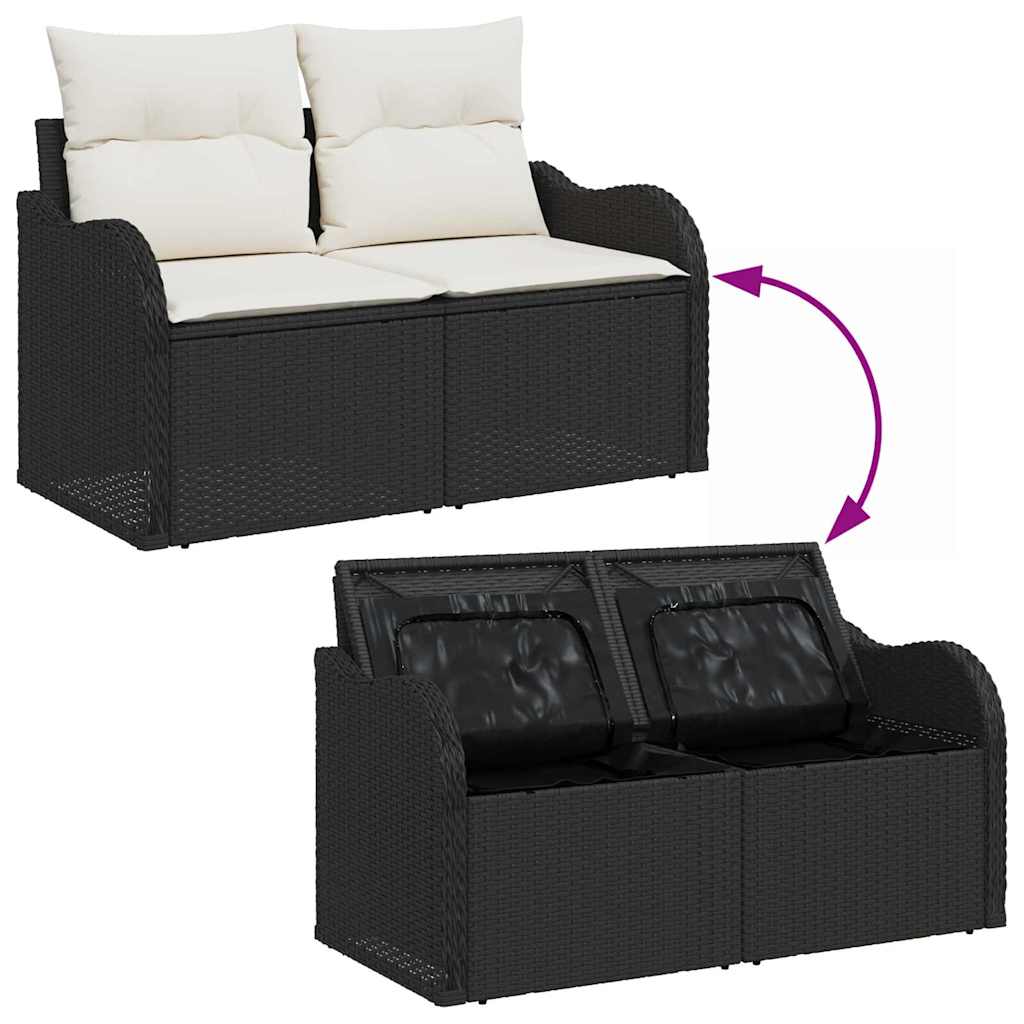 Tuin Sofa Set 5 st Zwart Poly Rattan