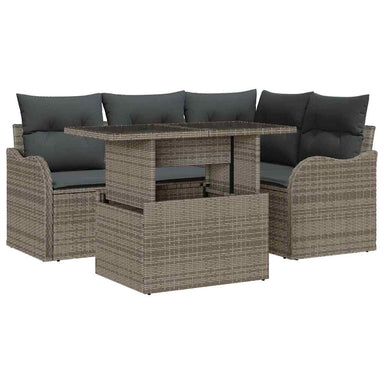 Tuin Sofa Set 5 st Grijs Poly Rattan