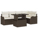 Tuin Sofa Set 6 st Bruin Poly Rattan