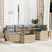 Tuin Sofa Set 6 st Beige Poly Rattan