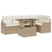 Tuin Sofa Set 6 st Beige Poly Rattan