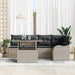 Tuin Sofa Set 6 st Lichtgrijs Poly Rattan