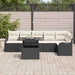 Tuin Sofa Set 7 st Zwart Poly Rattan