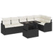 Tuin Sofa Set 7 st Zwart Poly Rattan