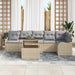 Tuin Sofa Set 7 st Beige Poly Rattan