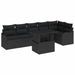 Tuin Sofa Set 7 st Zwart Poly Rattan