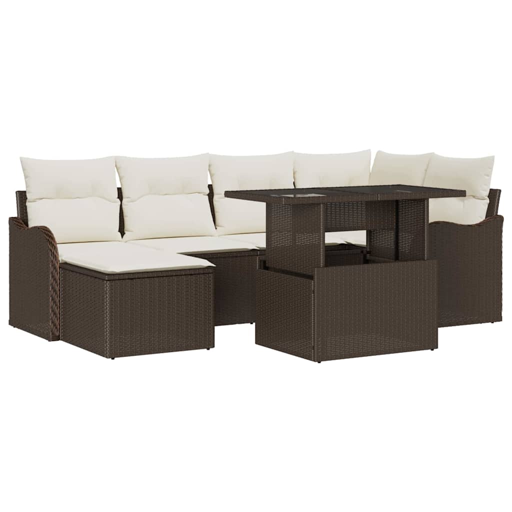 Tuin Sofa Set 7 st Bruin [Synthetisch]: Poly Rattan