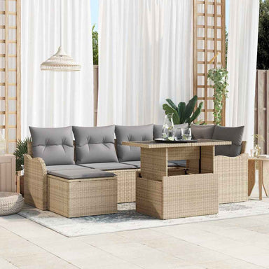 Tuin Sofa Set 7 st Beige [Synthetisch]: Poly Rattan