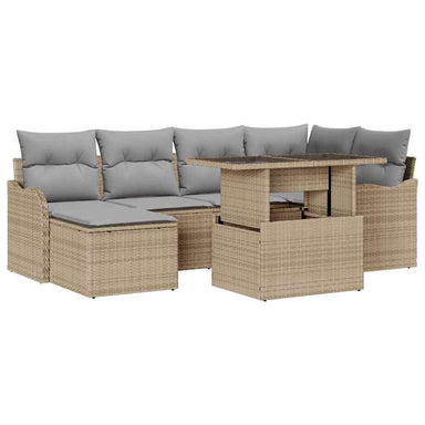 Tuin Sofa Set 7 st Beige [Synthetisch]: Poly Rattan