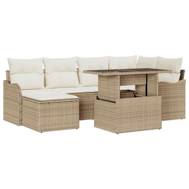 Tuin Sofa Set 7 st Beige [Synthetisch]: Poly Rattan