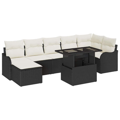 Tuin Sofa Set 8 st Zwart [Synthetisch]: Poly Rattan