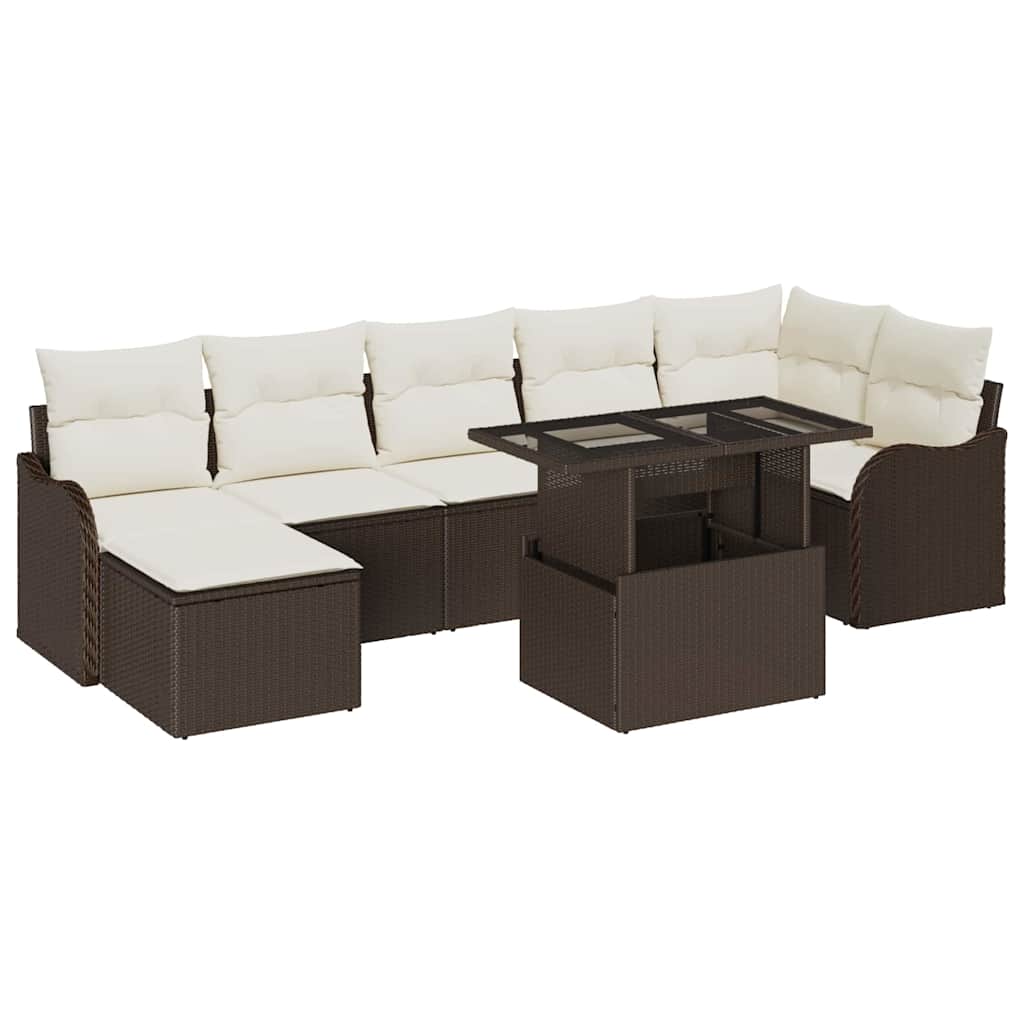 Tuin Sofa Set 8 st Bruin [Synthetisch]: Poly Rattan