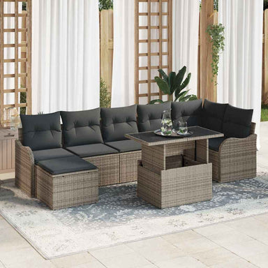 Tuin Sofa Set 8 st Grijs [Synthetisch]: Poly Rattan