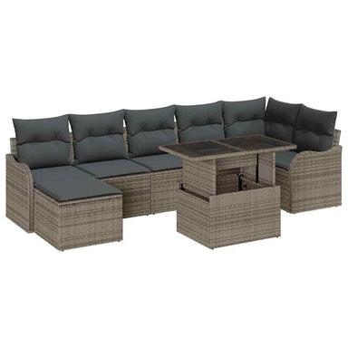 Tuin Sofa Set 8 st Grijs [Synthetisch]: Poly Rattan