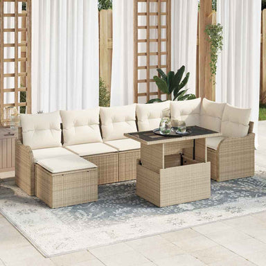 Tuin Sofa Set 8 st Beige [Synthetisch]: Poly Rattan