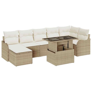 Tuin Sofa Set 8 st Beige [Synthetisch]: Poly Rattan