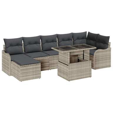 Tuin Sofa Set 8 st Lichtgrijs [Synthetisch]: Poly Rattan