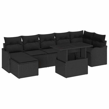 Tuin Sofa Set 8 st Zwart [Synthetisch]: Poly Rattan