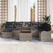 Tuin Sofa Set 9 st Grijs [Synthetisch]: Poly Rattan