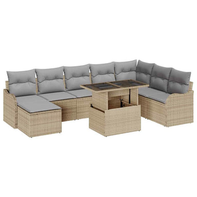 Tuin Sofa Set 9 st Beige [Synthetisch]: Poly Rattan
