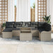 Tuin Sofa Set 9 st Lichtgrijs [Synthetisch]: Poly Rattan