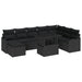 Tuin Sofa Set 9 st Zwart [Synthetisch]: Poly Rattan