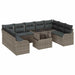 Tuin Sofa Set 10 st 9-Aantal zitplaatsen Grijs Poly Rattan