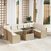 Tuin Sofa Set 10 st 9-Aantal zitplaatsen Beige Poly Rattan