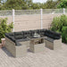 Tuin Sofa Set 10 st 9-Aantal zitplaatsen Lichtgrijs Poly Rattan