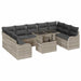 Tuin Sofa Set 10 st 9-Aantal zitplaatsen Lichtgrijs Poly Rattan