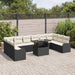 Tuin Sofa Set 11 st 10-Aantal zitplaatsen Zwart Poly Rattan
