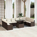 Tuin Sofa Set 11 st 10-Aantal zitplaatsen Bruin Poly Rattan