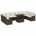 Tuin Sofa Set 11 st 10-Aantal zitplaatsen Bruin Poly Rattan