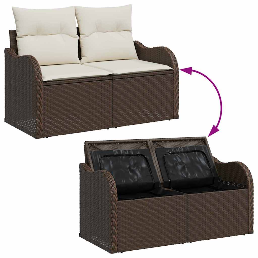 Tuin Sofa Set 11 st 10-Aantal zitplaatsen Bruin Poly Rattan