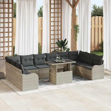 Tuin Sofa Set 11 st 10-Aantal zitplaatsen Lichtgrijs