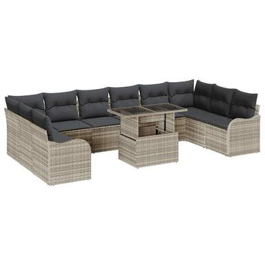 Tuin Sofa Set 11 st 10-Aantal zitplaatsen Lichtgrijs
