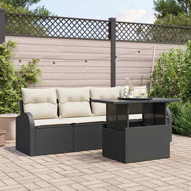 Tuin Sofa Set 5 st Zwart Poly Rattan