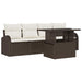 Tuin Sofa Set 5 st Bruin Poly Rattan