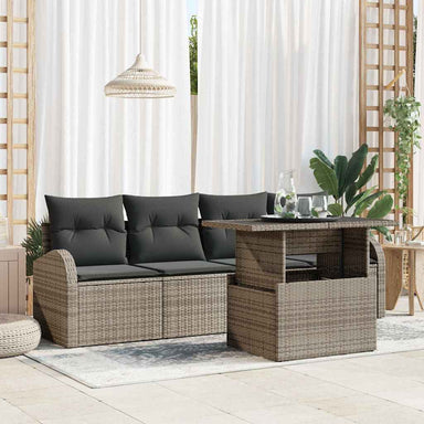 Tuin Sofa Set 5 st Grijs Poly Rattan