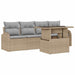 Tuin Sofa Set 5 st Beige Poly Rattan