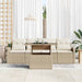 Tuin Sofa Set met kussen met kussen 5 pcs Beige Poly Rattan