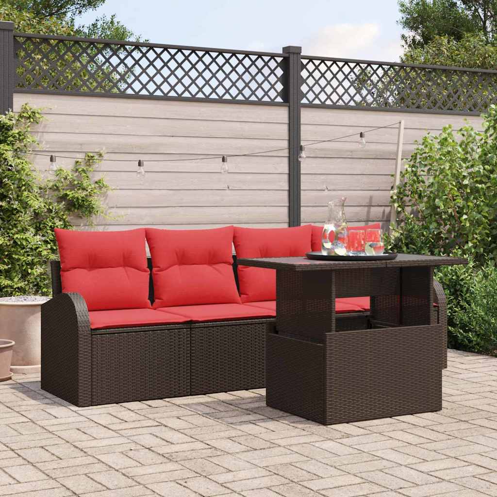 Tuin Sofa Set 5 st Bruin Poly Rattan