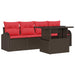 Tuin Sofa Set 5 st Bruin Poly Rattan