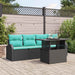 Tuin Sofa Set 5 st Zwart Poly Rattan