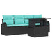 Tuin Sofa Set 5 st Zwart Poly Rattan