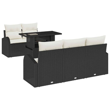 Tuin Sofa Set 6 st Zwart Poly Rattan
