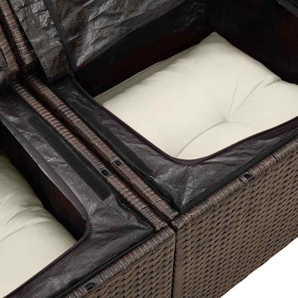 Tuin Sofa Set 6 st Bruin Poly Rattan